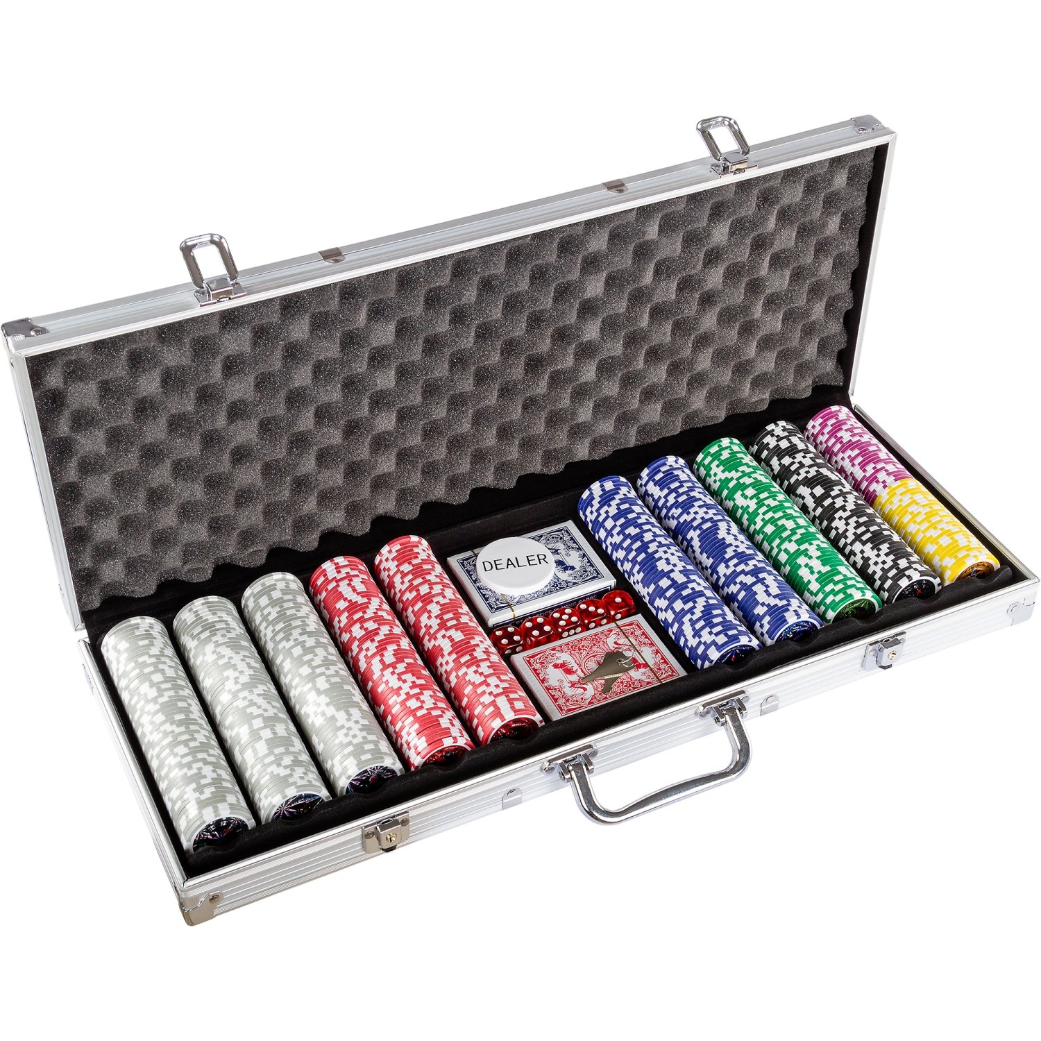 Mallette Poker Tactic ProPoker - 200 Jetons Professionnels - Avec Cartes, Dés Et Bouton Dealer