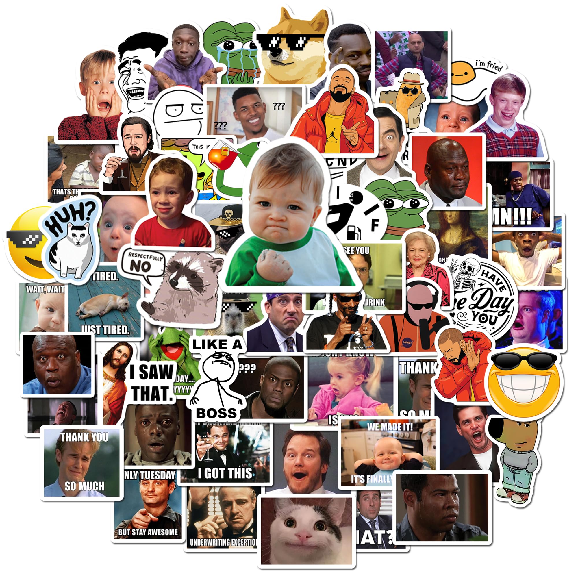 FALIMITLESS Funny Meme Stickers Pack – 24 Sheets (200+ pcs) Waterproof ...