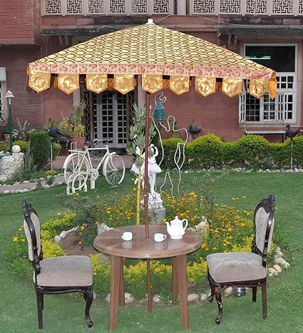 Lalhaveli Brown Color Garden Decor Outdoor Square Umbrella Large 64 X 60 Inches