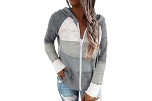 Acelitt Womens Casual Long Sleeve Zip Up Hooded Sweatshirts Hoodies with Pockets, S-XXL