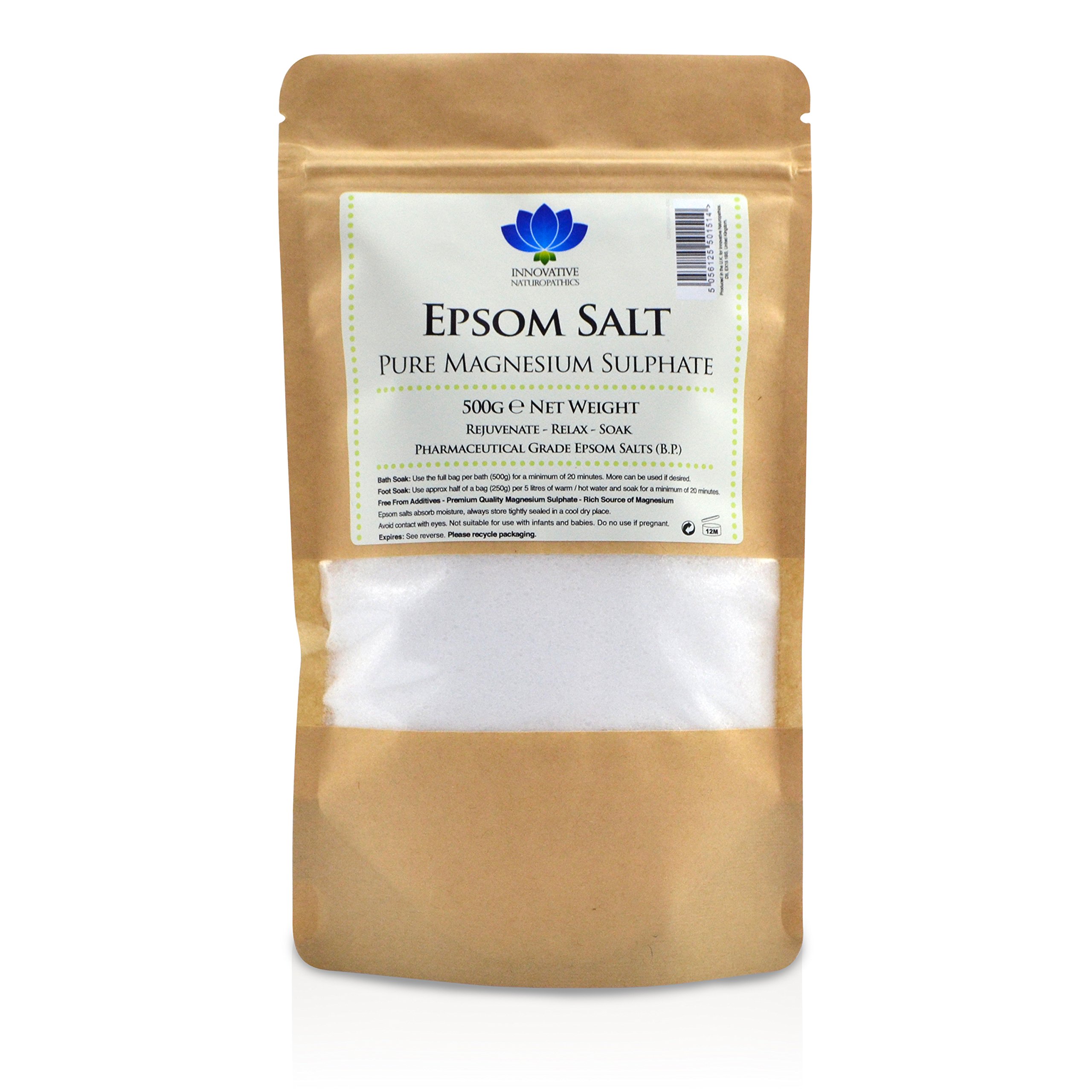 Epsom Salt - 100% Pure - Relaxing Bath Salt - Pharmaceutical Grade - 500g Packet