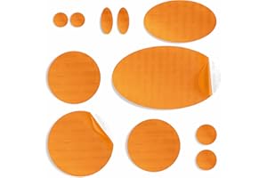 aZengear Repair Patches for Jackets, Tent, Shoe Toe, Air Mattress, Inflatables, PVC Gear - Waterproof, Self-Adhesive, Tear-Cold-Heat-Resistant, Down Puffer Coat (11 Pcs, Gold Orange)