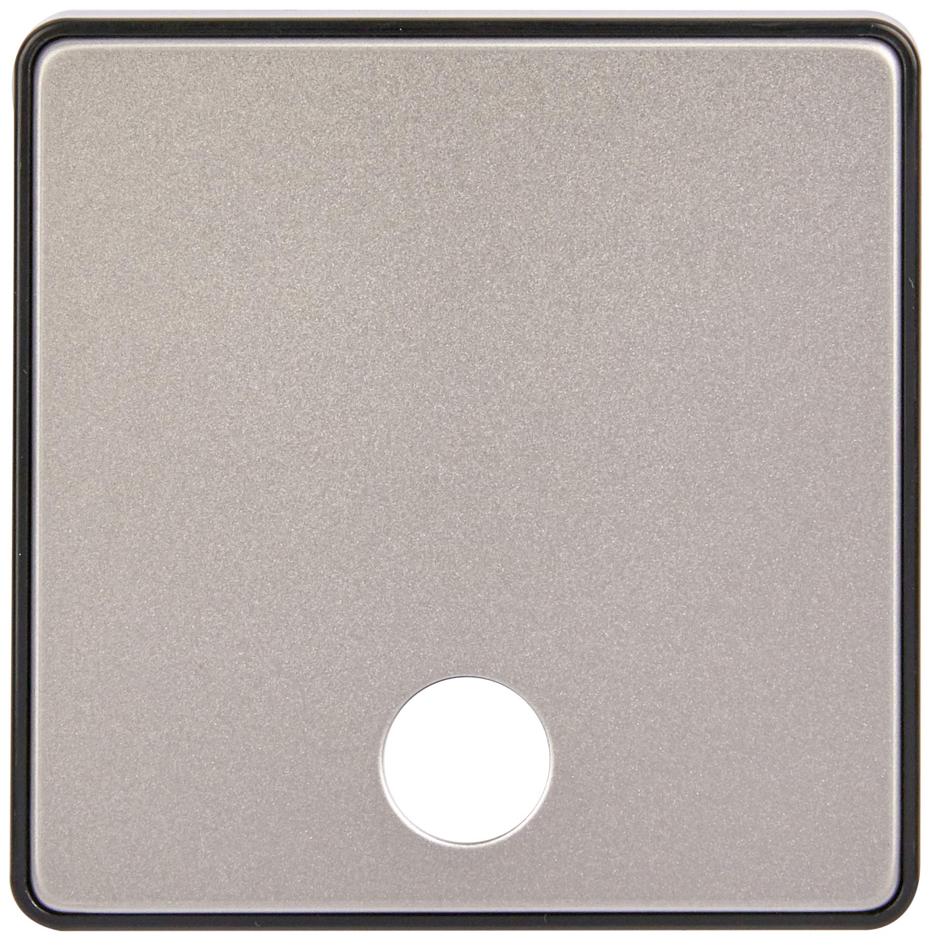 MK Dimensions 1 Gang 25A Connection Unit Flex Outlet Satin Steel Finish Frontplate with a Black Trim