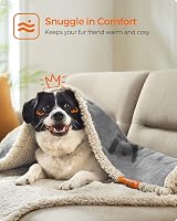 Feandrea Waterproof Dog Blanket Sherpa Fleece 127x101 cm Grey view 4