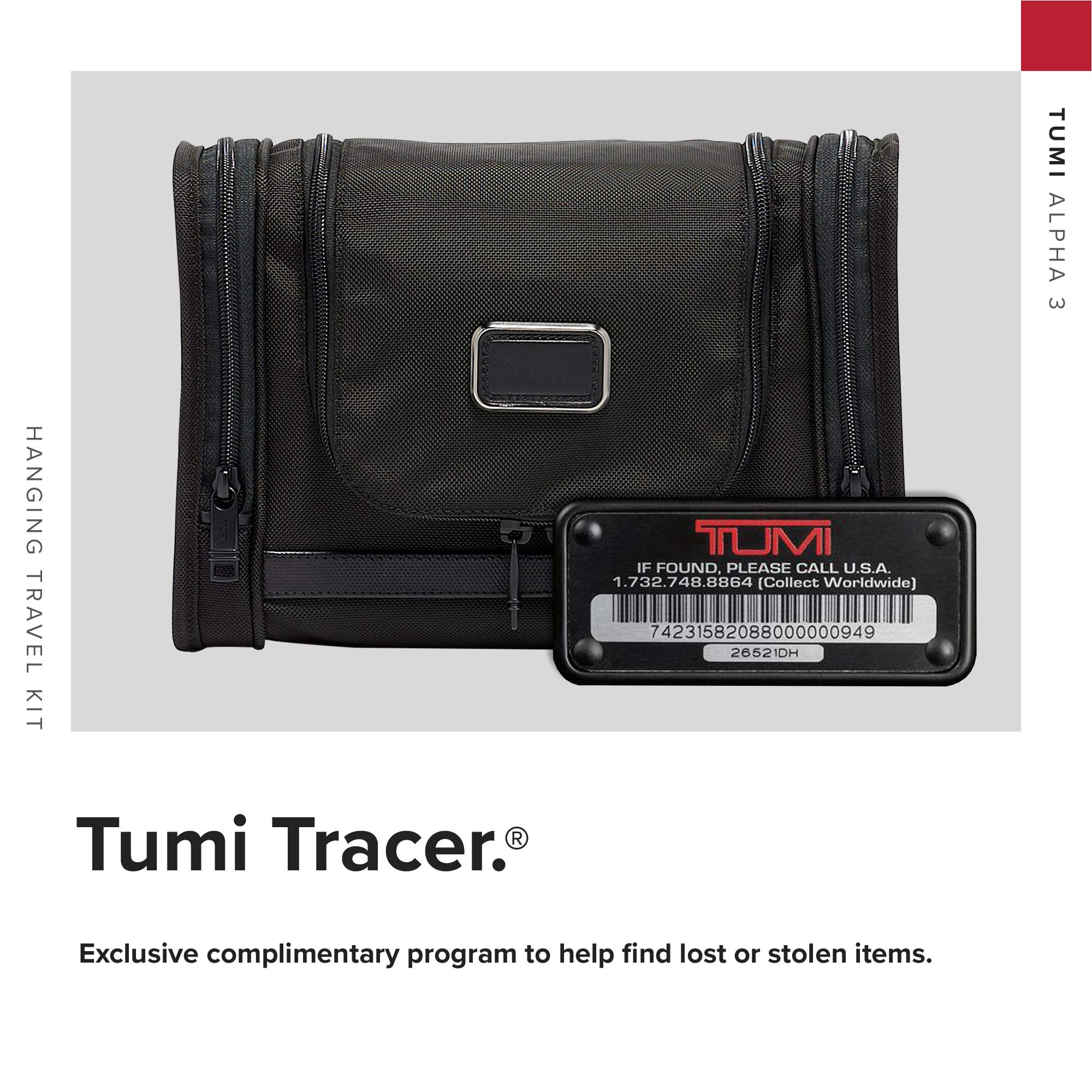 TUMI Alpha Hanging Travel Kit - Toiletries and Cosmetics Organizer - Travel Essentials Bag with Hooks & Pockets - Black