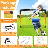 Happy Jump Upgraded Pop Up Football Goals 4x3FT Portable Black Orange view 8
