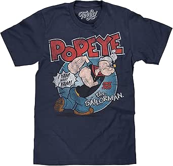Popeye T Shirt Amazon 2026.Amazon.com: Tee Luv Popeye The Sailorman T-Shirt - I Yam What I Yam ...