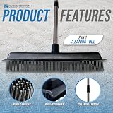 TDBS Rubber Bristle Broom with Long Collapsible Handle Indoor Floor Car Carpet view 4