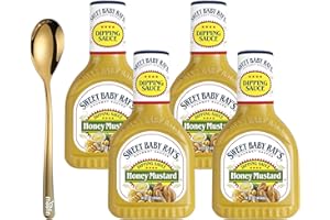 Sweet Baby Ray's Honey Mustard Dressing, 14 Fl Oz, with Moofin Golden SS Spoon, Versatile Honey Mustard Dipping Sauce, Adds Bold Mustard Honey to Any Meal, Honey Mustard Sauce [Pack of 4]