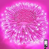 200 LED Pink String Lights, 66ft Pink Christmas