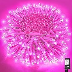 200 LED Pink String Lights, 66ft Pink Christmas
