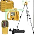 Topcon RL-H5B Laser Transit Leveler Kit - LS-80X Rotary Laser Receiver with Rod Bracket - 36-60in Precision Level 360 Laser Tripod - 13ft Fiber Rod Level Tool with Inch Increments for Construction