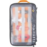 Lowepro GearUp Pouch Large, Travel Essentials, Travel Case for PC Cables, Adapters, Batteries, Chargers, Small Cameras, USB Sticks and Laptop Accessories, Made of Recycled Fabric, Grey