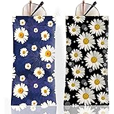 Anikathy 2Pcs Sunglass Eyeglass Glasses Case Soft PU Leather with Cleaning Cloth Cute Glasses Pouch Bag for Men Women Girs