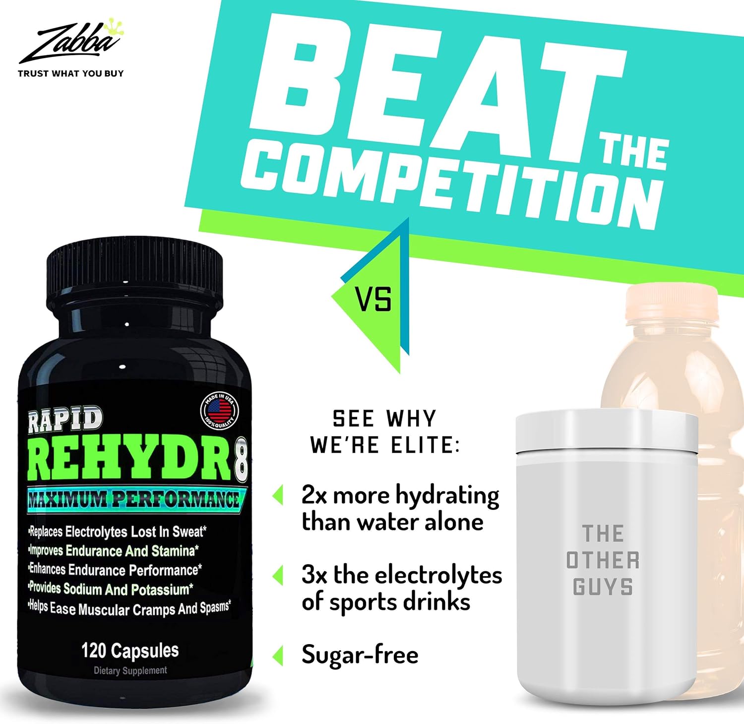 Elite Sportz Electrolyte Tablets Stop Leg Cramps Fast - Our Electrolyte Supplement Will End Your Cramp Issues and Allow You to Compete Like Never Before. 120 Salt Pills - Easy to Swallow Salt Tablets: Health & Personal Care