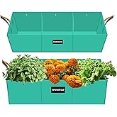 SPONDWILD Rectangle Grow Bags - 2 Pcs 10 Gallon Pots Compatible Potato Planter, PE Rectangle Planter for Growing Fruit and Vegetables, Green