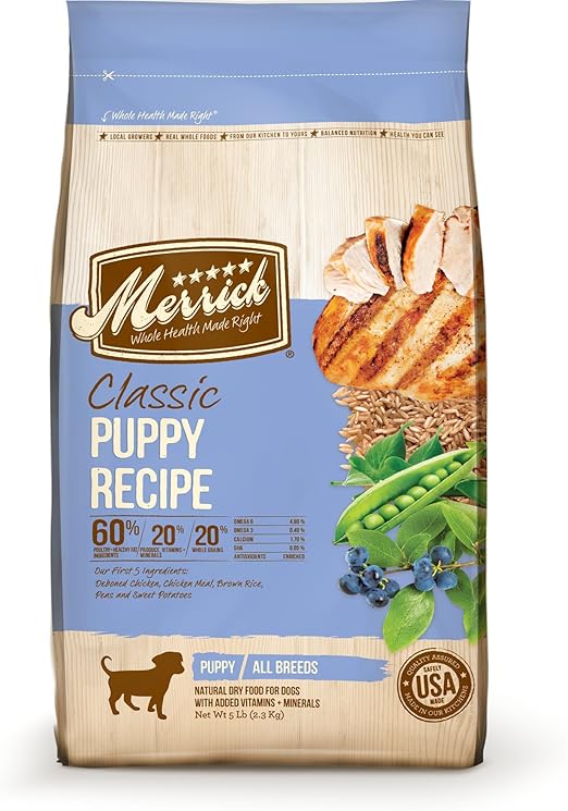 merrick classic real chicken green peas recipe with ancient grains dry dog food
