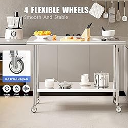 Redlife Prep Table Stainless Steel Table, 24 x 48