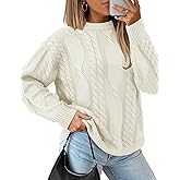 YUCOLEN Womens Sweater Cable Knit Oversized Long Sleeve Pullover Sweaters Crewneck Casual Cozy Trendy Tops