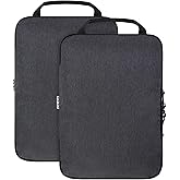Compression Packing Cubes for Travel Accessories, 2 Set Compression Bags Travel Cubes for Packing Suitcase Luggage Organizer Bags Set, Black