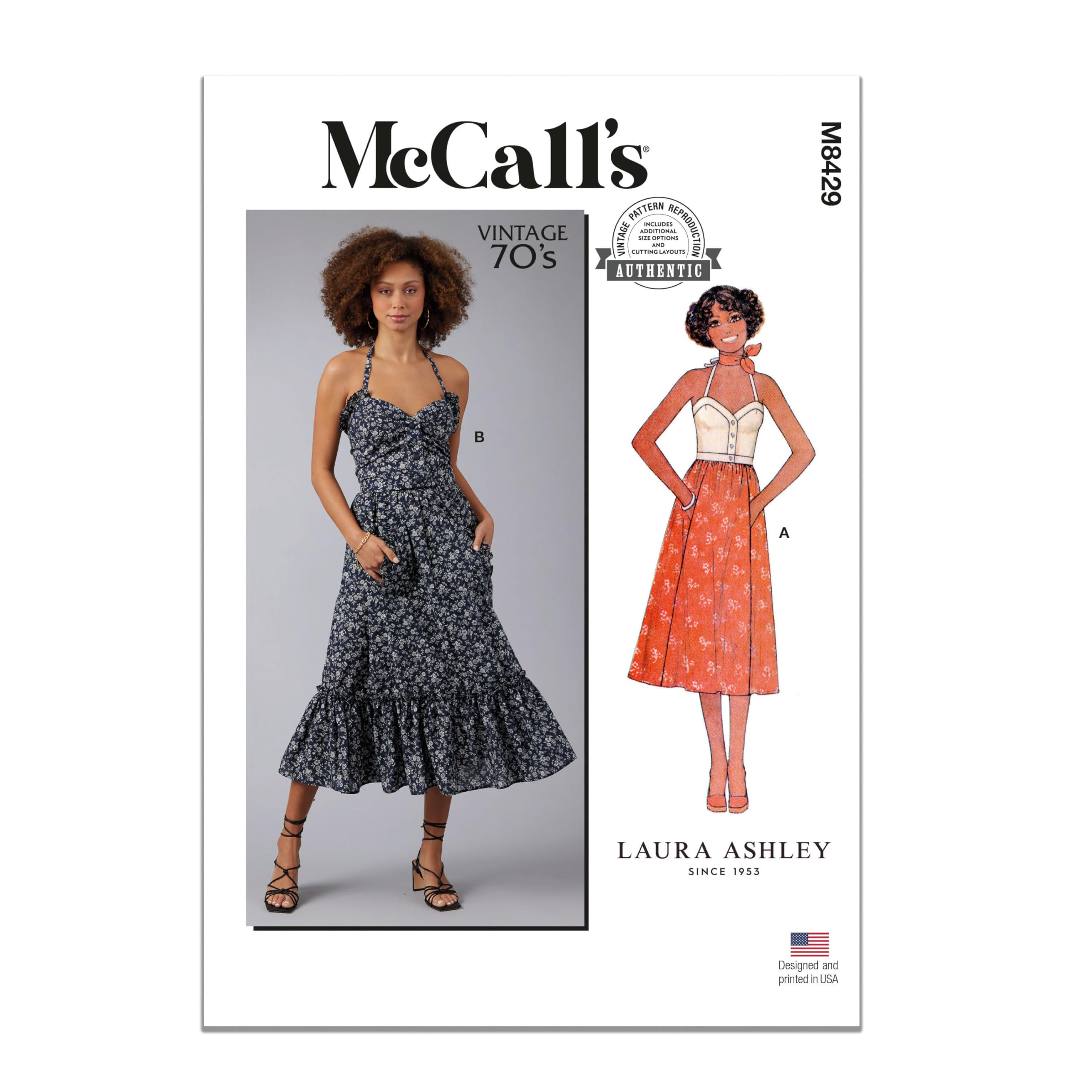MCCALLS M8429K5 Misses' Top and Skirt by Laura Ashley K5 (8-10-12-14-16)