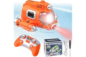 Augot RC Boat, Remote Control Spray Gasboat Toys for Pools Lakes, 2.4GHz RC Boat Water Toy with Squirt/Double Propellers Remote Control Boats Rechargeable Swimming Pool Toy Gifts for Adults Kids