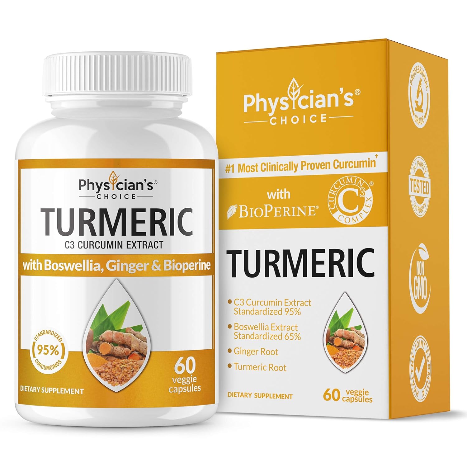Organic Turmeric Curcumin C3® Complex Bioperine Black