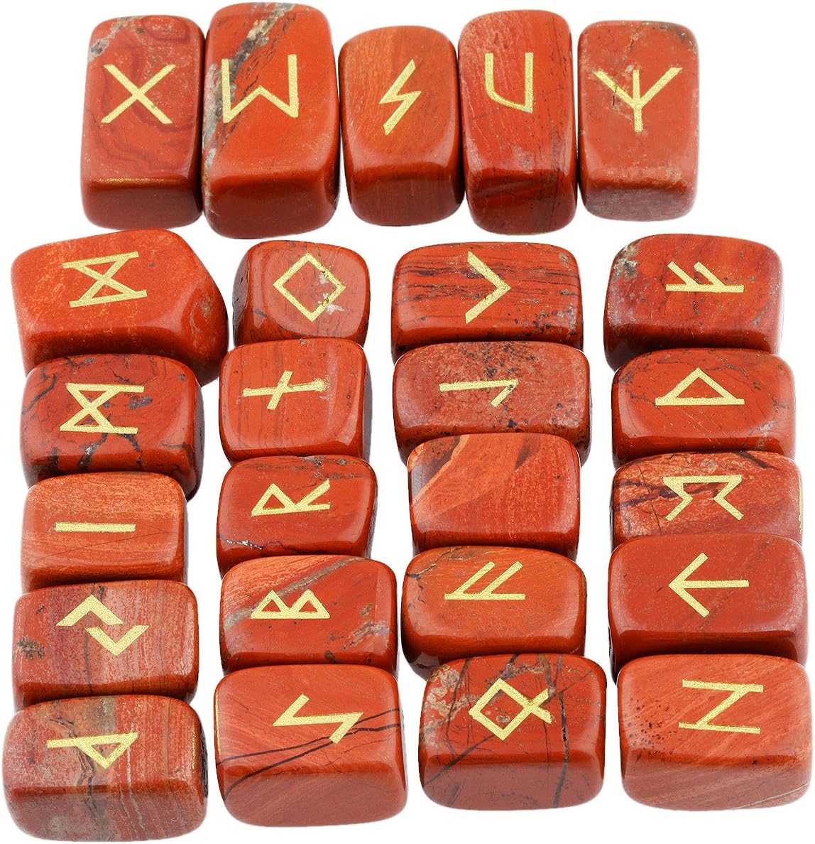 mookaitedecor Natural Red Jasper Runes Stones Set of 25 - Image 4