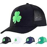 St Patricks Day Green Shamrock Trucker Hats, Ireland Irish Men Women Clover Baseball Cap, Gifts for Dad Mom Grandpa Grandma