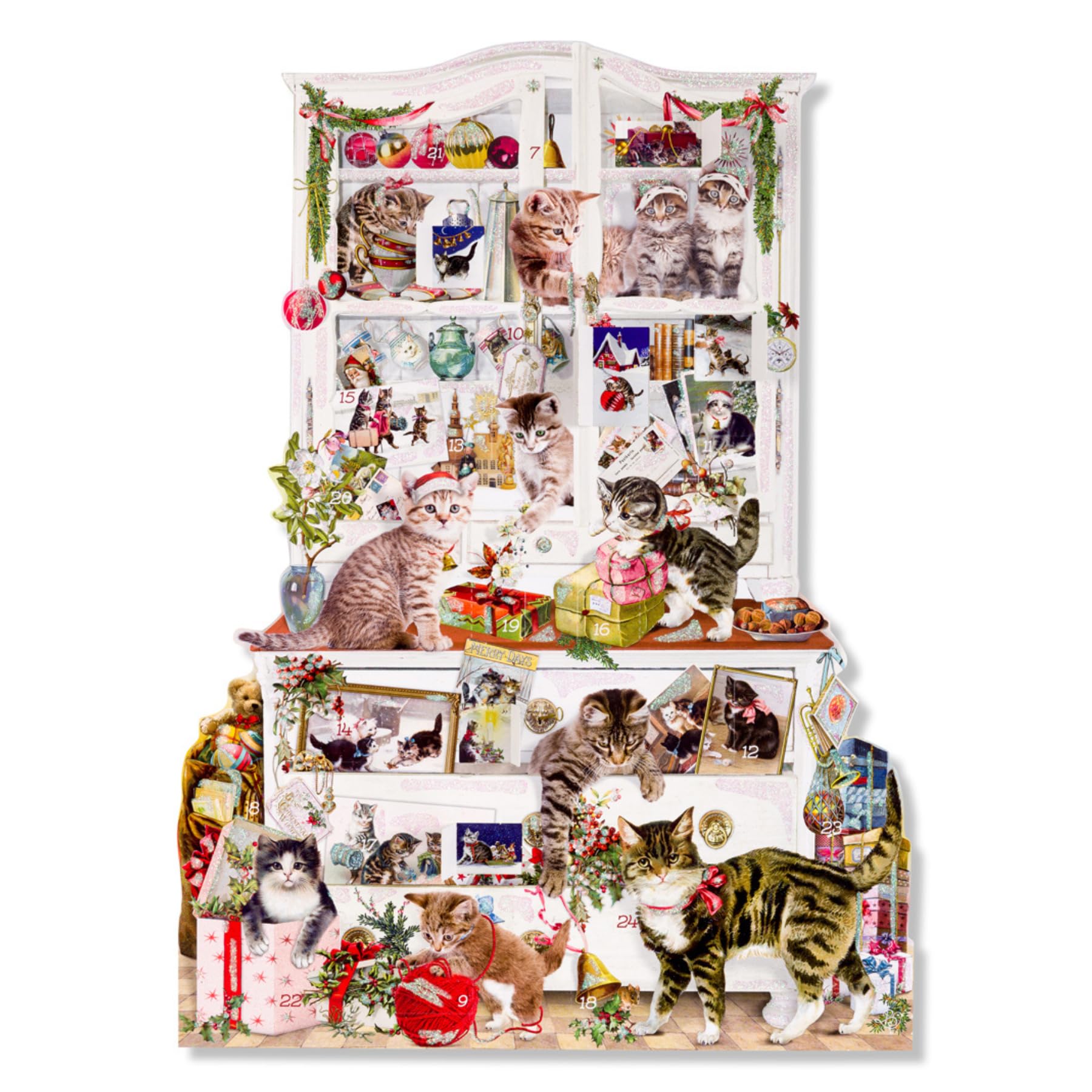 Die-Cut Coppenrath Advent Calendar - Mischievous Christmas Cats - Large A3 29.7x42 centimers