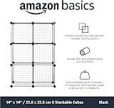 Amazon Basics 6-Shelf Cube Interlocking Storage Unit Black 37 x 77 x 114 cm view 3