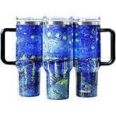 Jormungand 40 oz Tumbler with Handle and Straw Stainless Steel Vacuum Insulated Water Bottle for Hot or Cold Beverages Coffee Mug with Leak Proof Lid Gift for Women&Men Starry Night 2