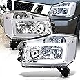 AJP Distributors LED DRL Tube Bar Driving Head Lights Lamps Assembly Housing Left+Right Pair Compatible/Replacement For Nissan Armada Titan 2004 2005 2006 2007 2008 2009 2010 2011 2012 2013 2014 2015