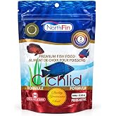 Northfin Cichlid Fish Food, Slow-Sinking Pellets, 3mm, 500g | Cichlid Formula; slow-sinking pellets for carnivorous &amp; omnivorous cichlids; whole Antarctic krill meal; crafted in Canada