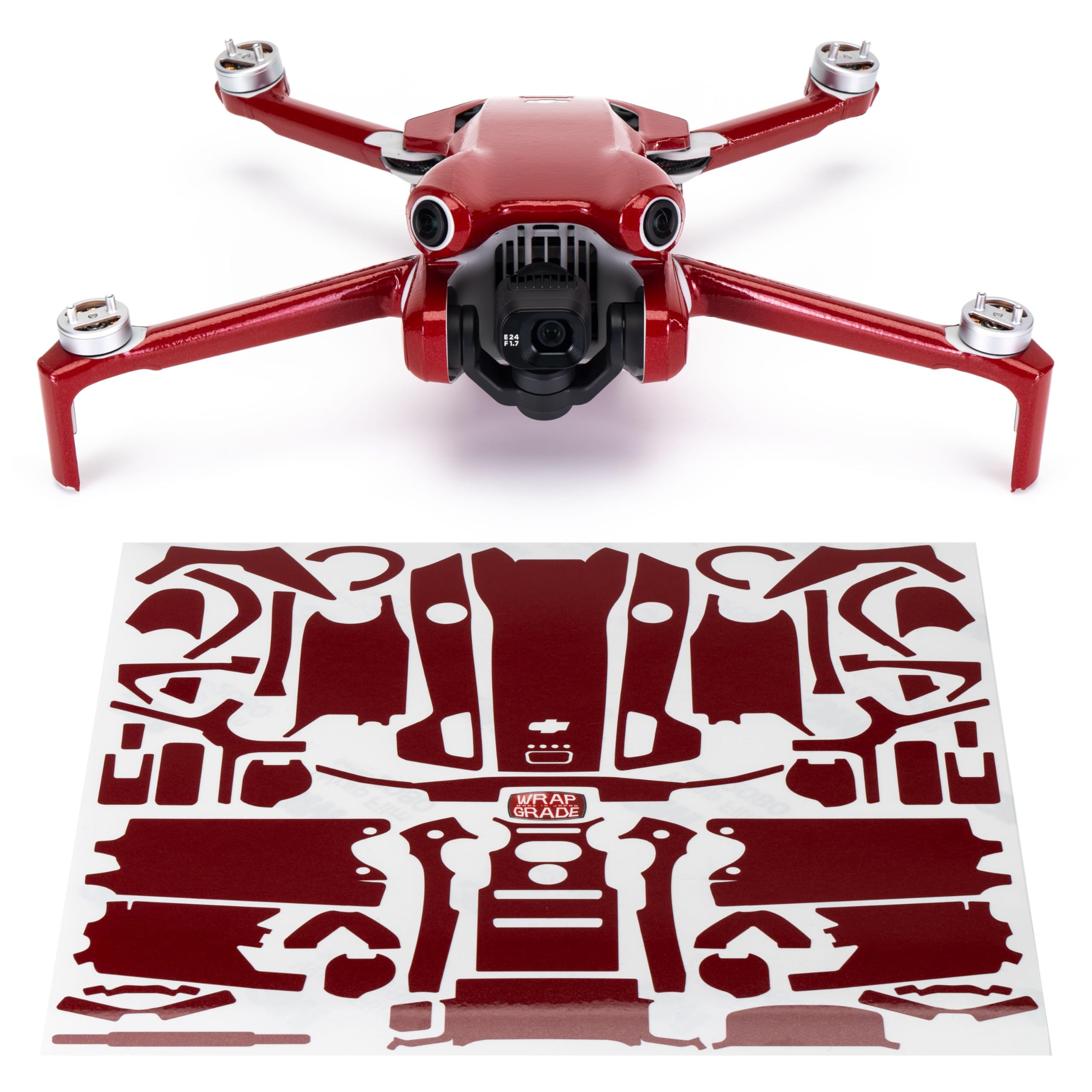WRAPGRADE Skin Stickers Compatible with DJI Mini 4 Pro | Full Wrap (Japan Red)