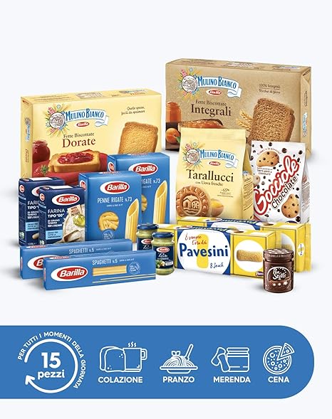 Barilla Box I Piu Amati Confezione Di 15 Prodotti Assortiti Barilla Mulino Bianco Pan Di Stelle Pavesi Con Pasta Sugo Farina Snack Dolci E Biscotti Per La Colazione Amazon It Alimentari E Cura