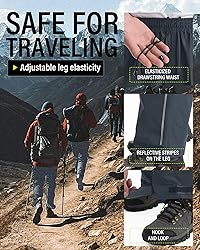 iCreek Men's Packable Rain Pants Waterproof