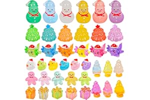 Bbiamsleep 40 Pcs Luminous Mini Christmas Figures Glow in The Dark Christmas Miniatures Ornaments Snow Globe Mini Figurines for Fairy Garden Xmas Snow Globes Village Decor