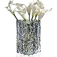 Aoderun Glass Vase Crystal Vase Heavy Duty Large Flower Vase for Dining Table Kitchen Office Home Shelf Wedding Living Room Centerpieces(Grey)