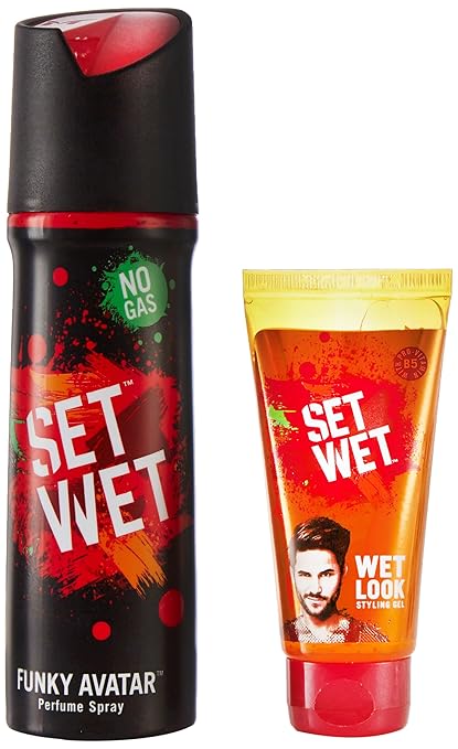 Set Wet Funky Avatar Perfume Spray 120ml With Wet Look Hair Gel