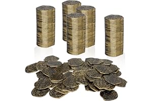 LVYOUIF 100 Pcs Pirate Bronze Plastic Play Treasure Coins - Kids Toy St. Patrick's Coins for Pirate Party