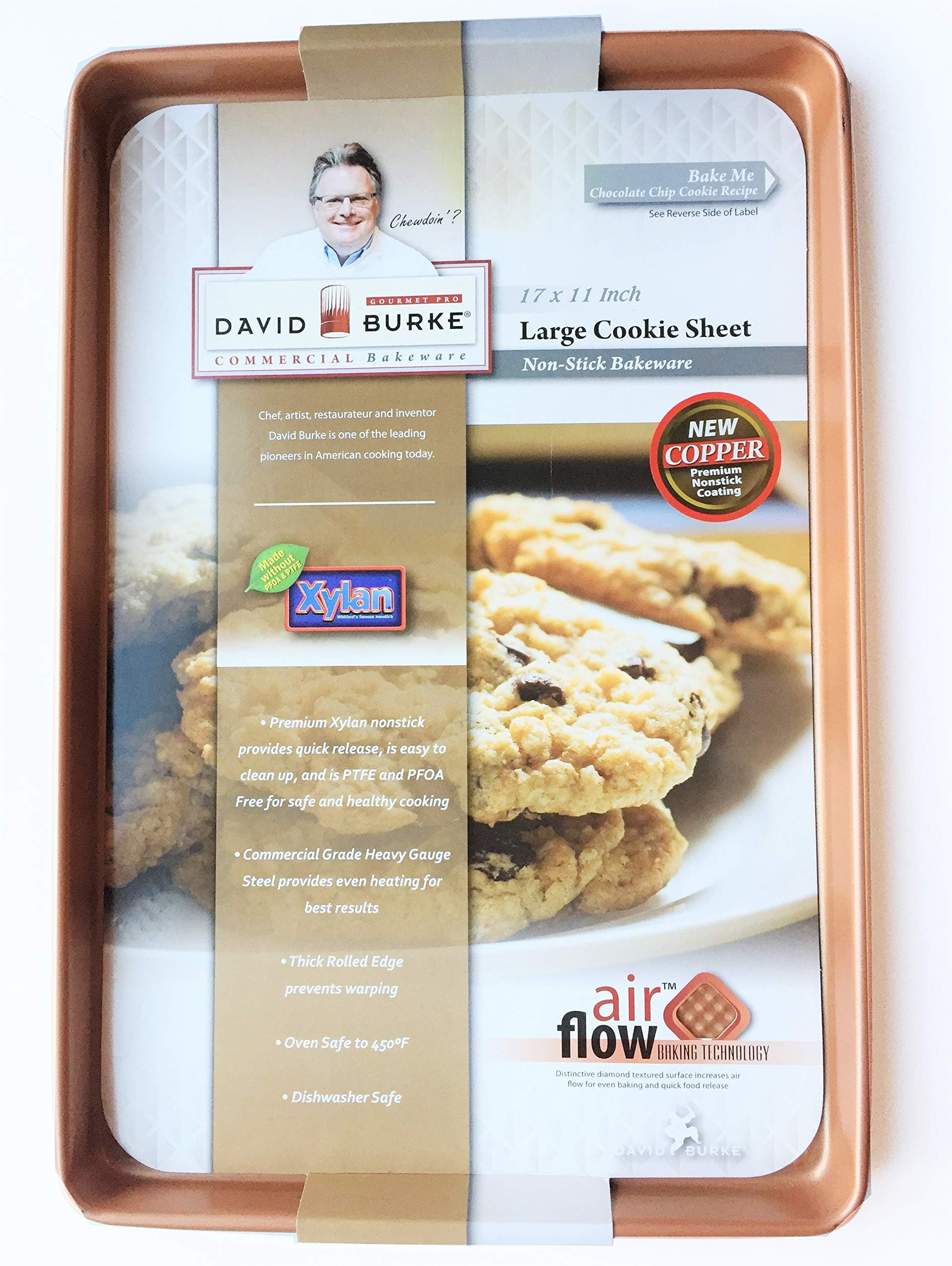 David Burke Kitchen Commercial Weight 17 x 11 Large Cookie Sheet Bakeware COLOR COPPER