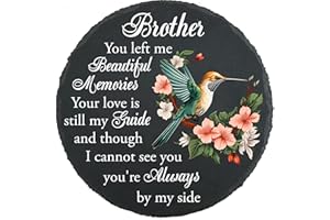 MYFIHU Brother Memorial Stone, Brother Memorial Garden Slate Hummingbird Sympathy Gifts for Loss of Brother, in Memory of Brother Plaque Brother Remembrance, Brother in Heaven TNA10