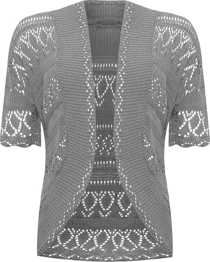 RageIT Damen Strick Bolero Gehäkelte Strickjacke Schulterjacke