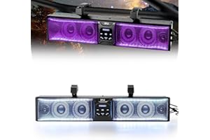 OPL5 27 Inch UTV Sound Bar, 6-Speaker Metal ATV Sound Bar, RGB Lighting with Back Light Strip, Waterproof Bluetooth Music Syn