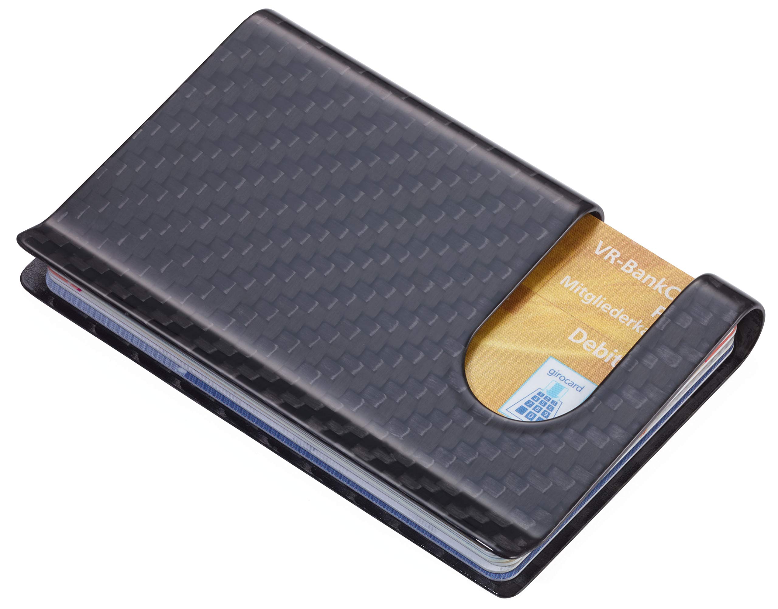 TROIKA Credit Card Holder Made Entirely of 3K Carbon, Black, 90 x 57 x 11 mm, Modern