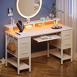 Seventable Computer Desk 47.2" with LED Lights