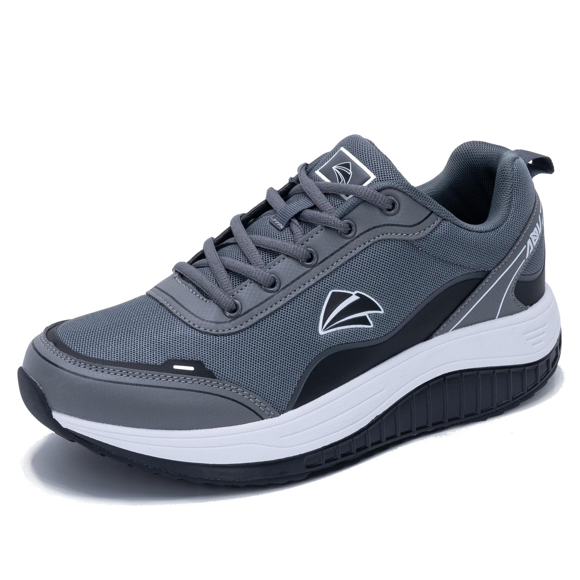 Photo 1 of AOV Men's Walking Shoes Arch Support Plantar Fasciitis Sneakers Orthotic Fashion Tennis Sneakers for Gym Workout GreyBlack 105