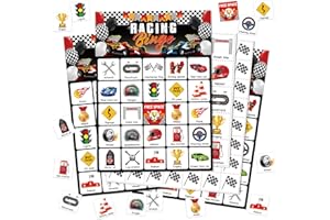 Shappy 35 Pcs Racing Party Bingo Cards 24 Players Racing Birthday Party Games Car Bingo Games for Adults Family Activities Birthday Wedding Party Favors Gifts