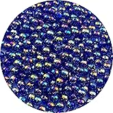 Pinhoollgo 300pcs 8mm Acrylic Round Beads AB Colors Acrylic Beads Round Spacer Beads with Hole for DIY Bracelet Necklace Jewelry Making Supplies Handmade Craft(Royal Blue AB)